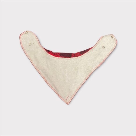 3/$15 Red and Black Plaid Snap On Bib - Picture 2 of 2